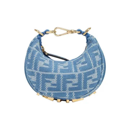 FENDI fendigraphy Жаккардовая ткань Полумесяц Сумка Женская Синяя