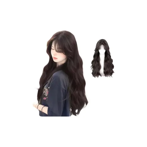 MUYAN Средний Разделенный 'Рябь' Длинный Завитые Волосы Парик