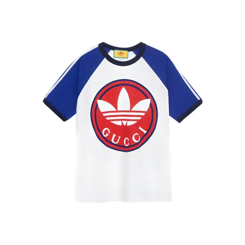 GUCCI X ADIDAS SS23 T Рубашка Мужская Айвори Белый