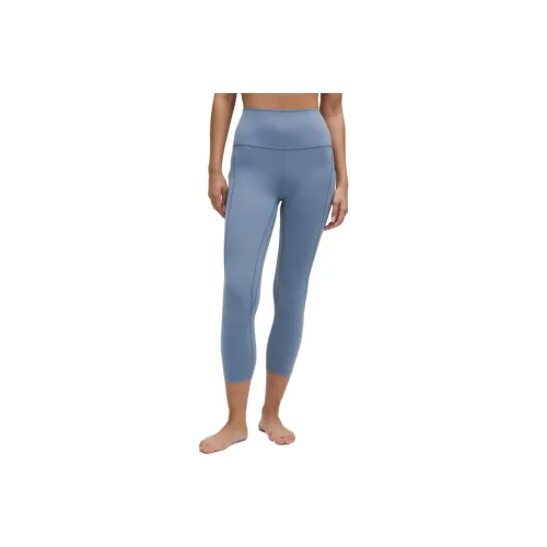 Lululemon Align™HIGH RISE Crop с карманами Nulu™ Спортивные брюки 23' Женские промытый деним