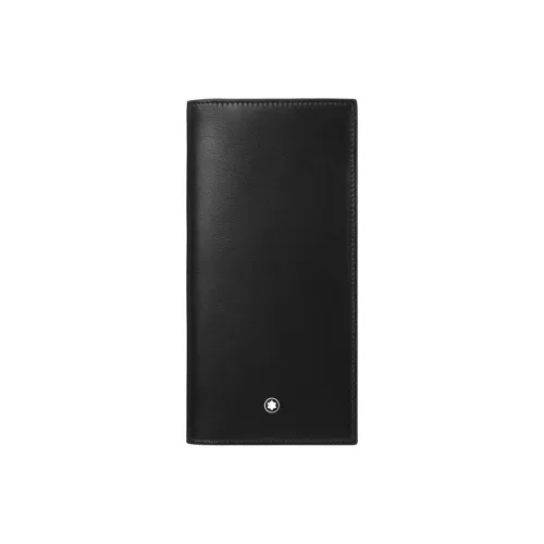 MONTBLANC Meisterstuck Рельеф Телячья Кожа Кошелек Мужской Черный