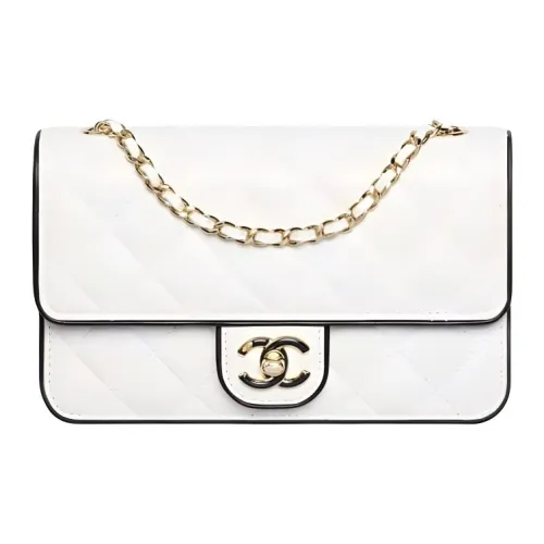 CHANEL Lambskin Сумка через плечо Женская Белая и Черная