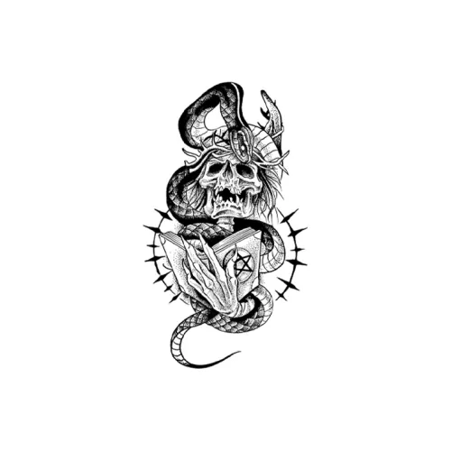 QINGSHANQIHAI Змея Curse Codex Временные татуировки 1 шт