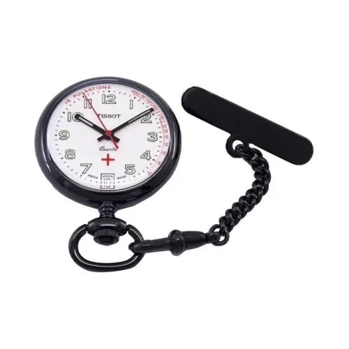 TISSOT Quartz Механизм Нержавеющая сталь Корпус Карманный Часы 30MM Унисекс Белый