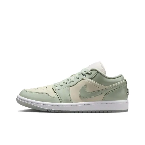 Jordan Air Jordan 1 Нижняя юбка Устойчивая к истиранию Низкий топ Винтажные баскетбольные кроссовки Женские Зеленый