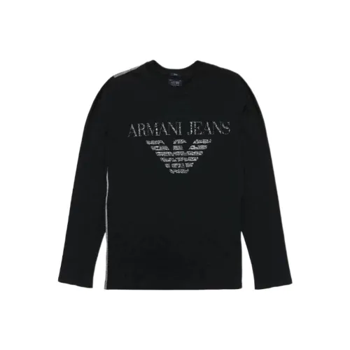 ARMANI JEANS Черные Мужские T-рубашки