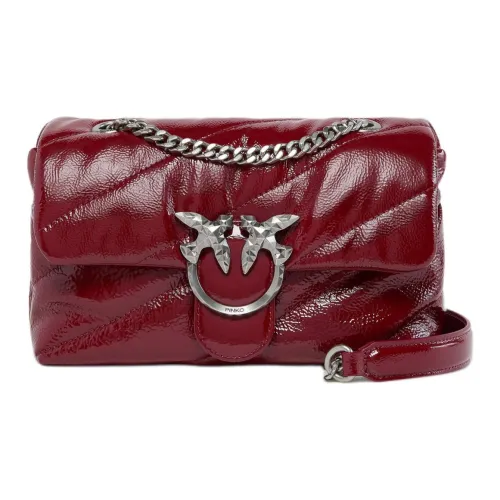 PINKO Love Bag Puff Лакированная кожа Сумка через плечо Маленькая Женская Бургунди