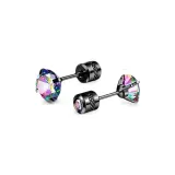 Серьги-гвоздики "Сумерки Радужный Мост" (Цветной циркон) 5 мм