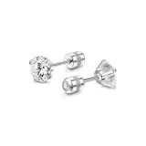 Серьги-гвоздики "Лунный свет" (Стальной) 6 мм