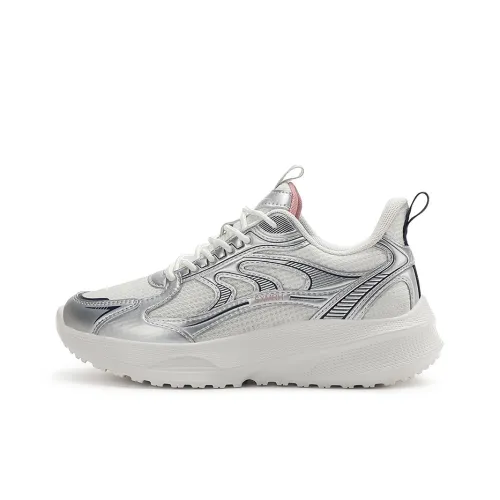 Binary Амортизация Oтскок Высота Увеличение Легкий Дышащий Спицевый Резистентный Низкий Топ Беговые кроссовки Женские Серебряный