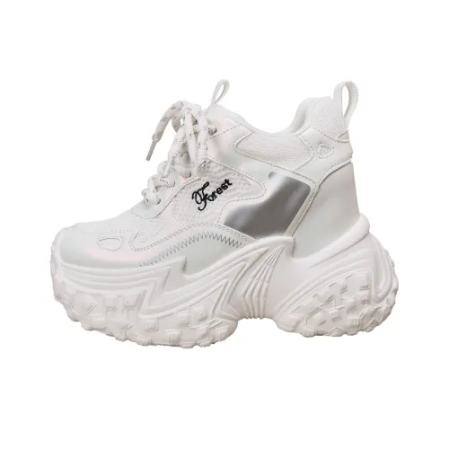 Forest Princess визуально увеличивает рост Низкий топ Толстая подошва Кроссовки Женские Белые