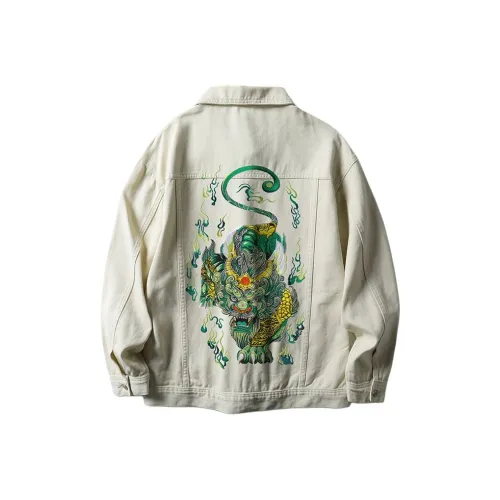 DABAISHA Denim Jacket Men's White