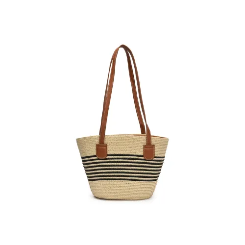 Single Warehouse ПУ (полиуретан) с соломенной плетенью сумка на плечо стандартная женская экрю хаки и хаки и черный