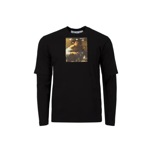 Off Белый Черный Мужские T-рубашки