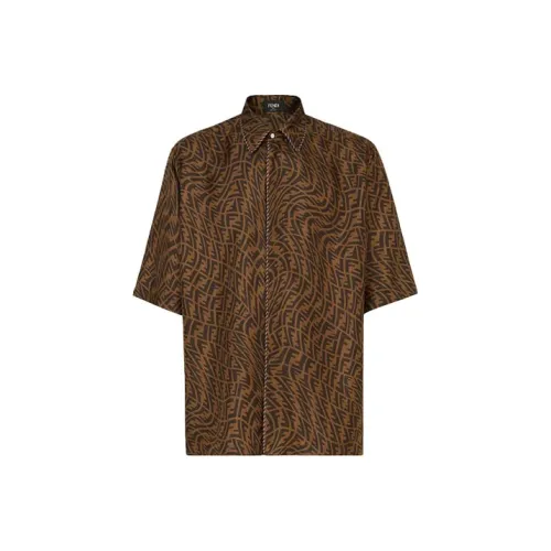 FENDI x Sarah COLEMAN SS21 Рубашка Мужская Коричневая
