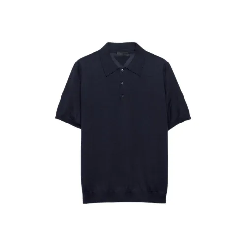 PRADA SS25 Кашемировый свитер мужской морской синий