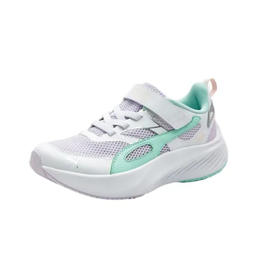 PUMA Pounce Lite Детская беговая обувь Низкий топ Белый Синий Школьный возраст