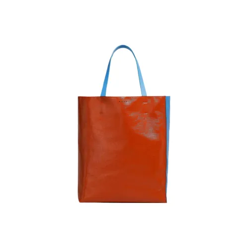 MARNI Museo Soft Телячья кожа Тоут Сумка Сумка для покупок Сумка Большая Мужская Ржаво-красный Синий