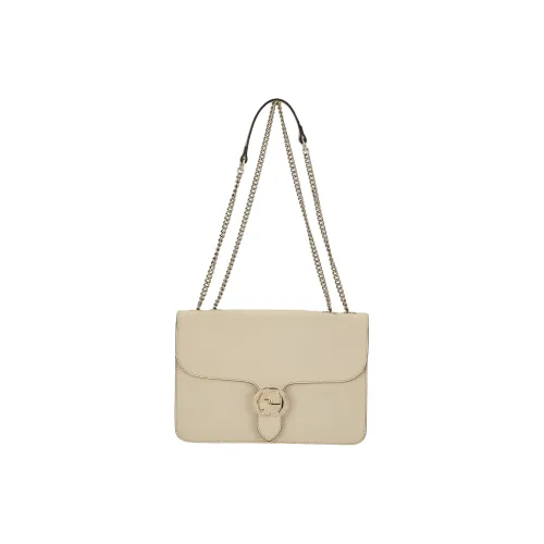 GUCCI Зернистая кожа личи коровья кожа сумка через плечо большая женская белая