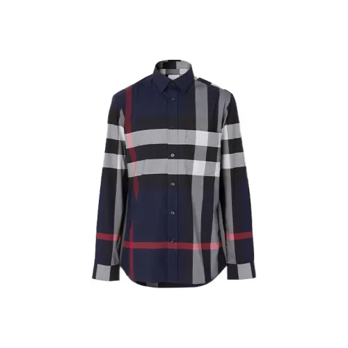 Burberry Рубашка Мужская Морской Синий