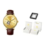 Коричневая кожа, золотистый [роскошная коробка]