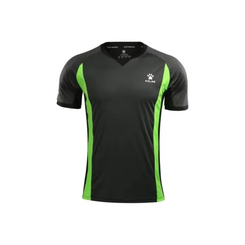 KELME T-рубашка мужская темно-серая неоновый зеленый