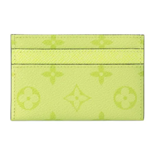 LOUIS VUITTON Taigarama Монограмма Покрытый холст с Taiga Коровья кожа Картхолдер Обычный Женские Лимон