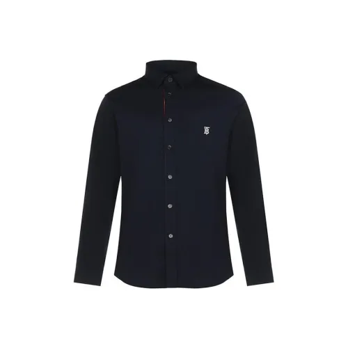 Burberry Рубашка Весна Мужская Морской Синий