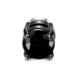 Серьги-клипсы "Радуга" с призмой, одиночные (Черный циркон)