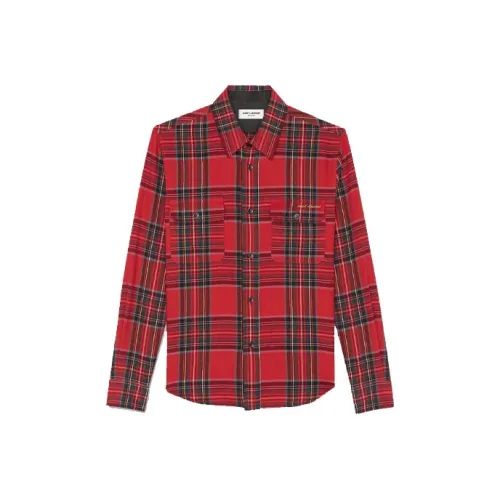 SAINT LAURENT Red Men's Shirts SAINT LAURENT Красные Мужские Рубашки