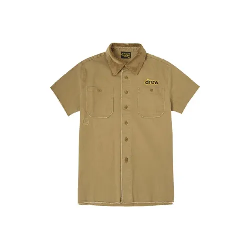 Drew House Letter Logo Series Темно-умбровая унисекс рубашка