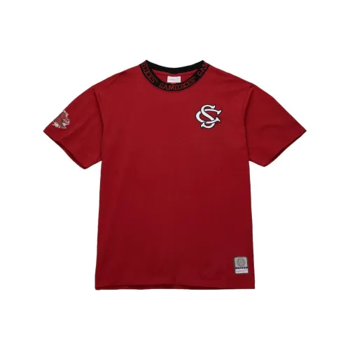 MITCHELL NESS x NCAA South Carolina Gamecocks Жаккард Ringer T Рубашка Мужская Гранат