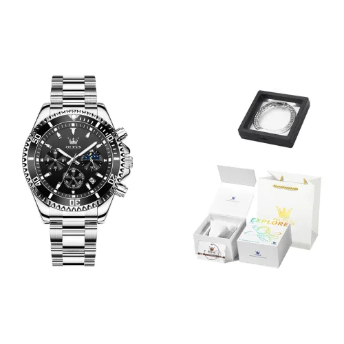 OLEVS Кварцевый механизм Часы Мужские Черный циферблат