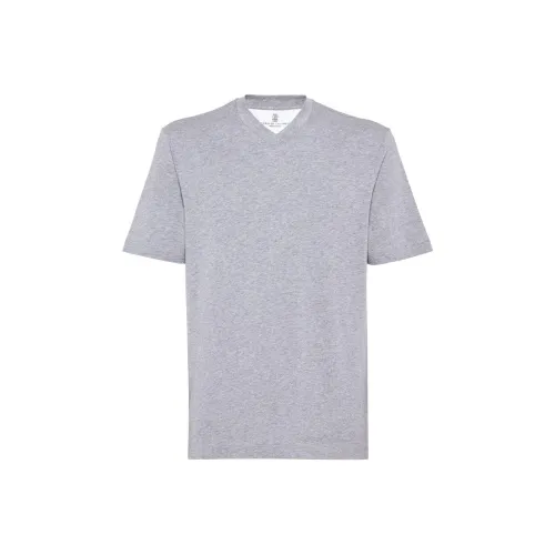 BRUNELLO CUCINELLI Серый Мужской T-Рубашки