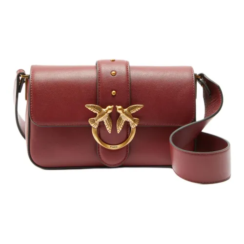 PINKO Love Bag Сумка из коровьей кожи на плечо Мини Женская Красная