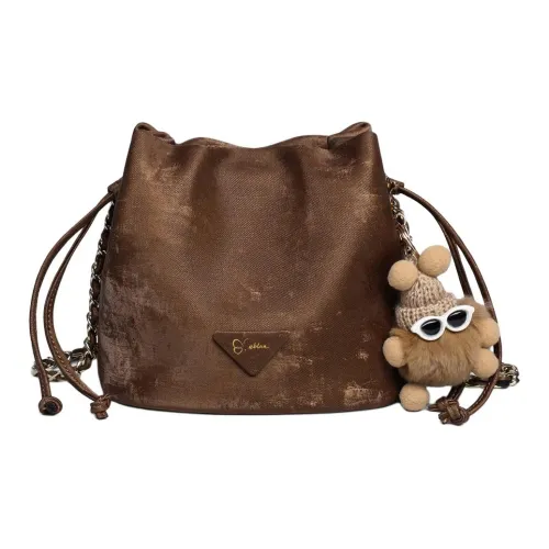 EBLAN Сумка через плечо из синтетической кожи стандартная женская коричневый черный