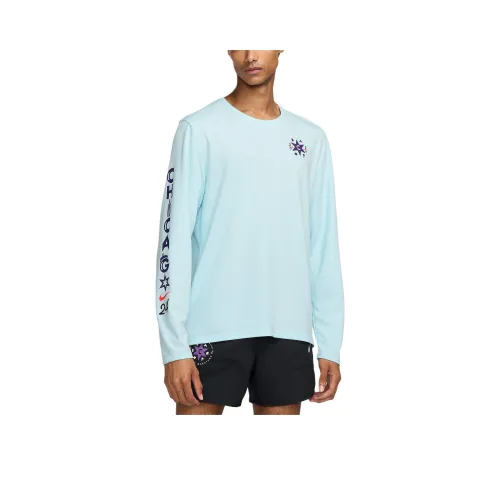 nike MILERDRI Форма UV FW24 T Рубашка Мужская Ледниково-синий Ярко-красный