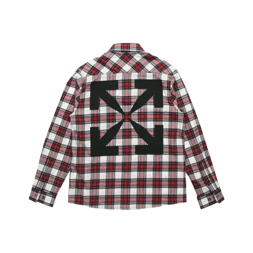 Off Белый SS21 Красный Мужские Рубашки