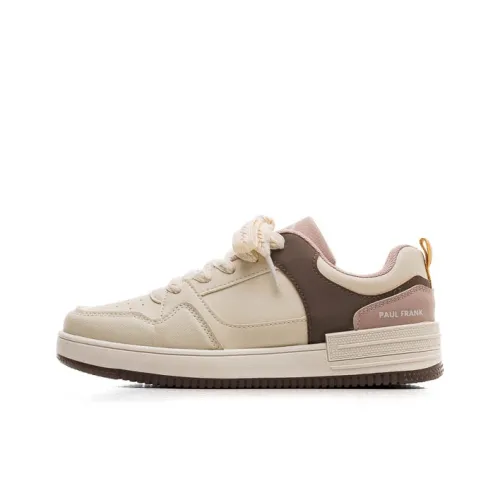 PAUL FRANK Slip-resistant Abrasion-resistant Breathable Cushioning Low-Top Skateboarding Shoes Women's Pink Coffee