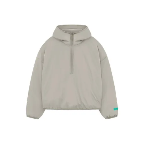 Fear of God Essentials SS24 Drop2 Нейлоновая наполненная хальфзип толстовка мужская цвет серый