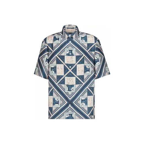 DIOR x Kenny Scharf Рубашка Мужская Синяя