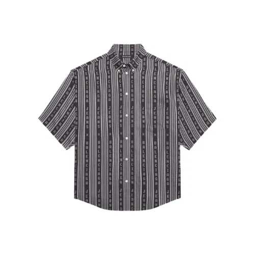 Balenciaga Рубашка Мужская Черная Серый