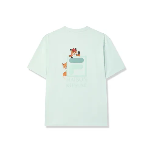 FILA X MAISON KITSUNE Little Fox T Рубашка Унисекс Light Изумрудно-зеленый