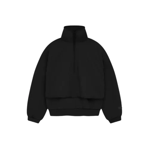 Fear Of God Essentials SS24 Drop2 Нейлон Флис Mockneck Свитер Толстовка Мужской Глубокий черный Глубокий черный