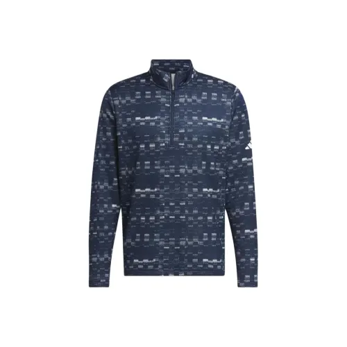 Adidas Ядерный Печатный Пуловер с Полуоткрытием Толстовка Мужской Синий