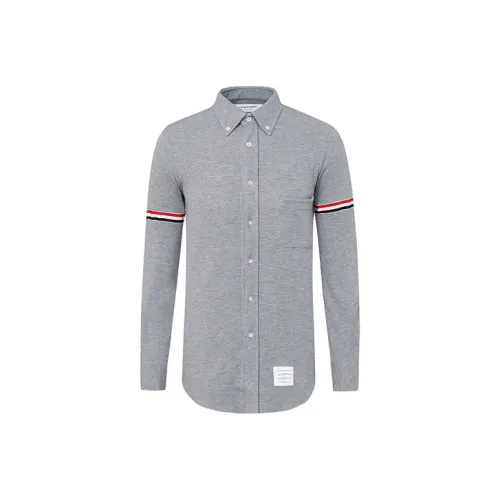 THOM BROWNE Мужские рубашки среднего серого цвета