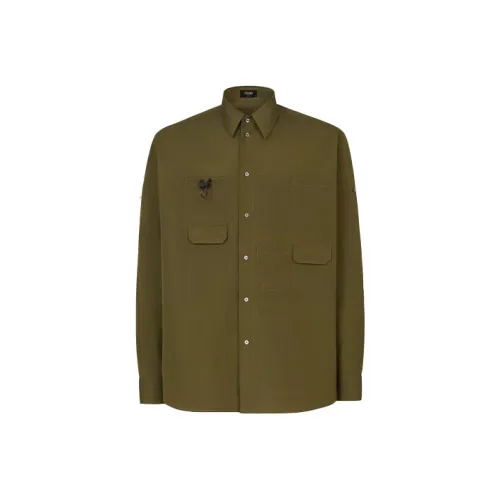 Fendi Зеленые Мужские Рубашки