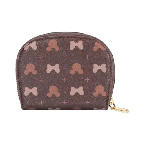 MESUCA Disney Коллаборация Синтетическая кожа Картхолдер Женские Розовый Minnie Mouse Темный кофейный Микки маус