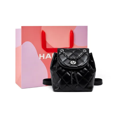 HARSON Рюкзак из коровьей кожи с синтетической кожей стандартный женский черный