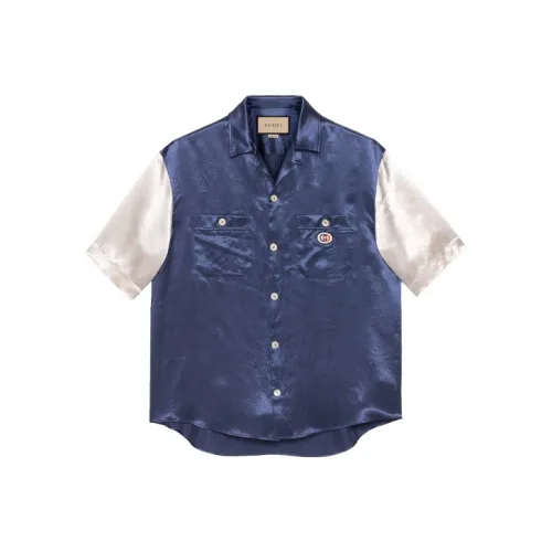 GUCCI Blue Men's Shirts GUCCI Синие Мужские Рубашки
